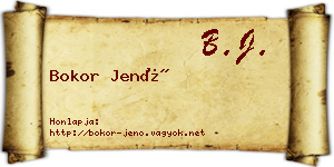 Bokor Jenő névjegykártya