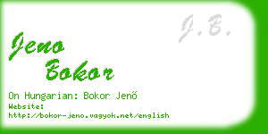 jeno bokor business card